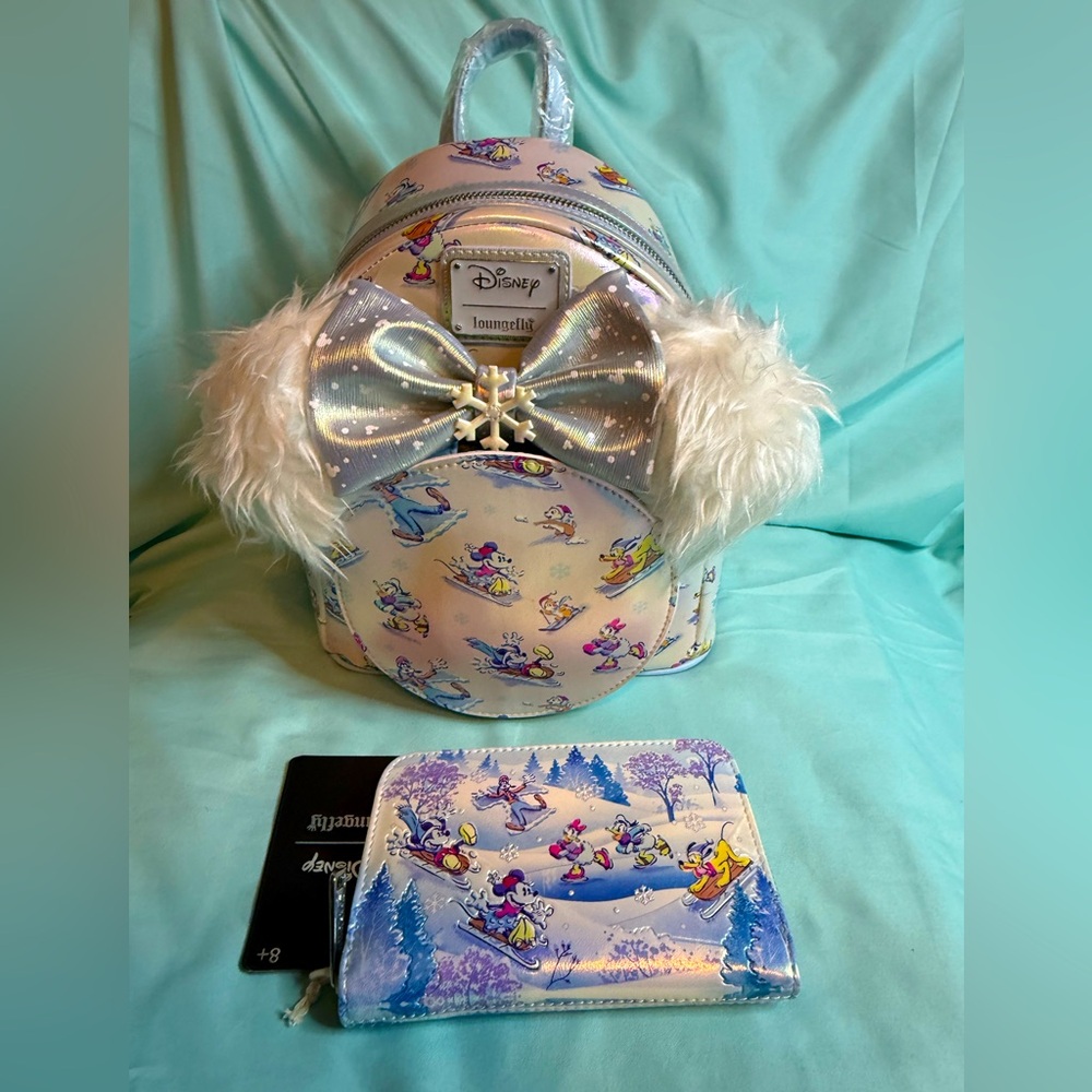 Loungefly x Disney Mickey & Friends Winter Ski Adventure Backpack, Wallet & Ears